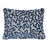 Janis Velvet Pillow Cover in Navy Blue, 12x20 Pillow For Sale