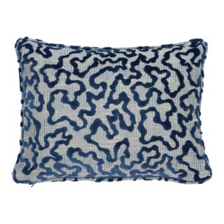 Janis Velvet Pillow Cover in Navy Blue, 12x20 Pillow For Sale