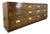 Henredon Scene One Campaign Style 7-Drawer Long Dresser in Oak & Brass For Sale