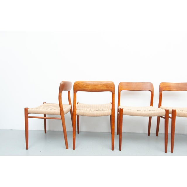 1950s Dining Chairs Model 75 by Niels Otto Møller for J. L. Møller Møbelfabrik, 1950s, Set of 6 For Sale - Image 5 of 16