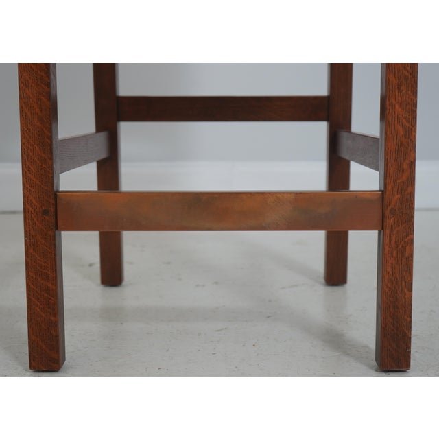 Pair Stickley Mission Oak Bar or Bistro Chairs For Sale - Image 9 of 18
