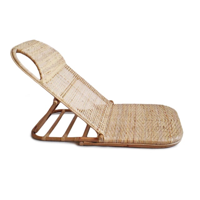 Folding Rattan Beach Chair Chairish