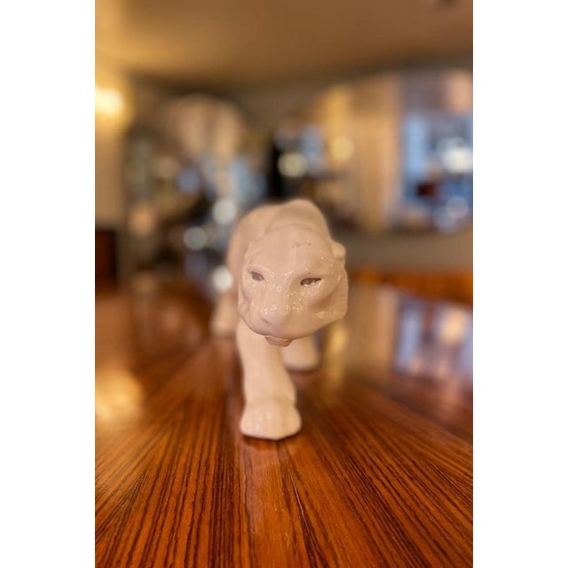 Modern Panther, 1970, White Ceramic For Sale - Image 3 of 11