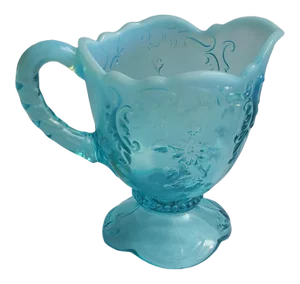 Early 1900s Northwood Intaglio Blue Opalescent Creamer