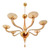 1980s Amber-Brown Neoclassical Murano Chandelier For Sale