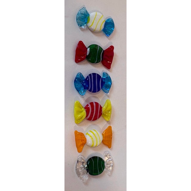 Italian Set of 6, Vintage Petite Glass Candy Pieces For Sale - Image 3 of 4