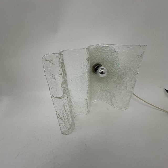 Wave Ice Glass Table Lamp from Kalmar, Germany, 1970s For Sale - Image 12 of 18