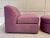 Textile Vintage Postmodern Purple Slipper Chair and Matching Ottoman For Sale - Image 7 of 12