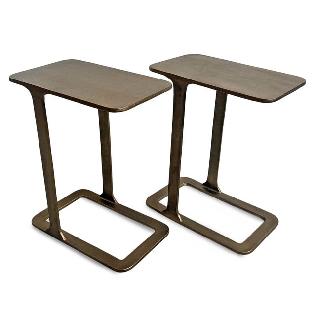 Modern Brass Portal End Table For Sale - Image 11 of 12