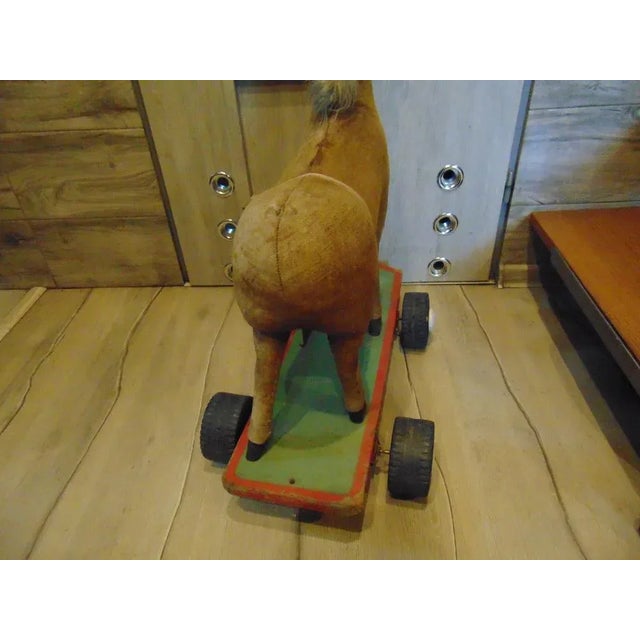 1920s Art Deco Wooden Horse on Wheels, 1920s For Sale - Image 5 of 10