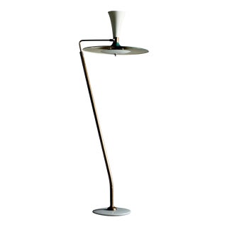 Floor Lamp with White Marble Base in the style of Stilnovo, Italy, 1950s For Sale