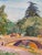 Mid-Century Modern Watercolor Arched Bridge Landscape Painting, Prescott Mike Jones For Sale - Image 3 of 4
