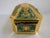 Metal Hollywood Regency Gilt Metal Jewelry Casket With Turquoise Enamel Panels & Velvet Interior For Sale - Image 7 of 11