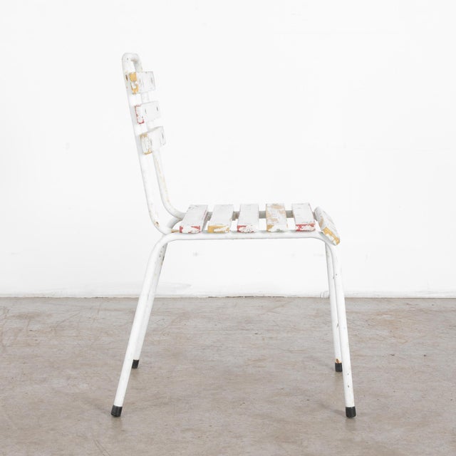 1960s Midcentury Czech White Metal Chair For Sale - Image 17 of 18