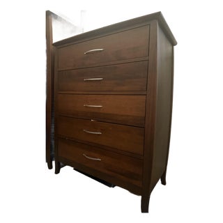 1980s Baronet Solid Maple 5-Drawer Chest / Mid-Century Modern Dresser For Sale