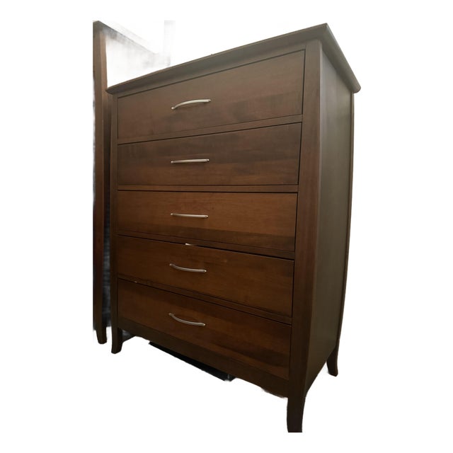 1980s Baronet Solid Maple 5-Drawer Chest / Mid-Century Modern Dresser For Sale