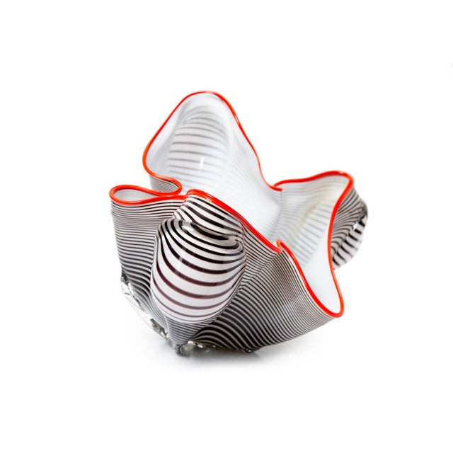 Glass Freeform Art Glass Centerpiece, Signed For Sale - Image 7 of 10