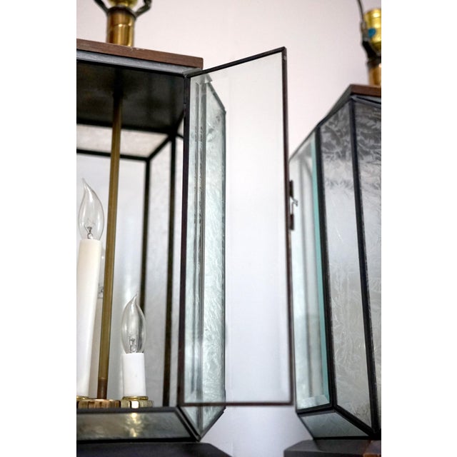 This pair of lamps creates an elegant "light show," when turned on. The lantern effect is appealing with soft illumination...