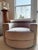 Circular Swivel Chair in Camel Toned Suede For Sale - Image 9 of 16
