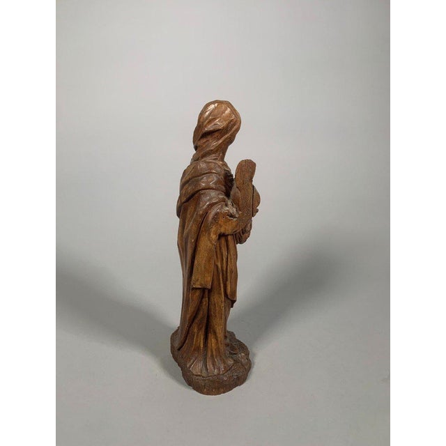 Wood 16th Century Wooden Sculpture of the Virgin and Child For Sale - Image 7 of 8