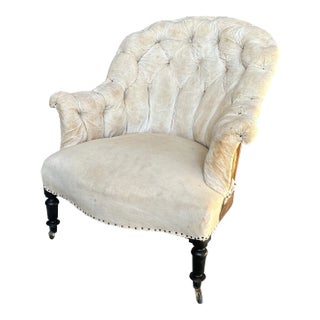 French Napoleon III Armchair With Tufted Back For Sale