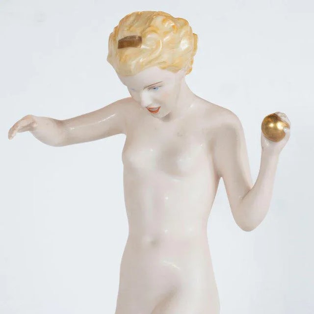 This elegant Art Deco sculpture was realized in the Czech Republic- renowned for producing some of the world's finest...