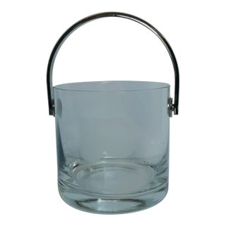 Vintage Ice Bucket With Etching in Glass Philadelphia Flyers For Sale