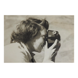 Mid 20th Century Woman With Camera Snapshot Photograph