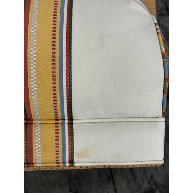 Ivory Hickory Chair Roll-Arm Club Chair With Striped Cushions & Nailhead Trim For Sale - Image 8 of 8