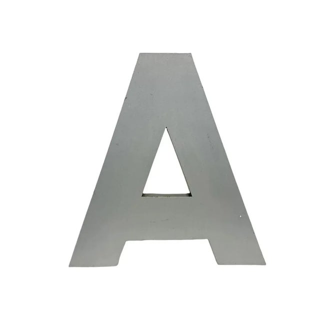 Large Vintage Grey Iron Facade Letter A, 1970s For Sale - Image 11 of 11