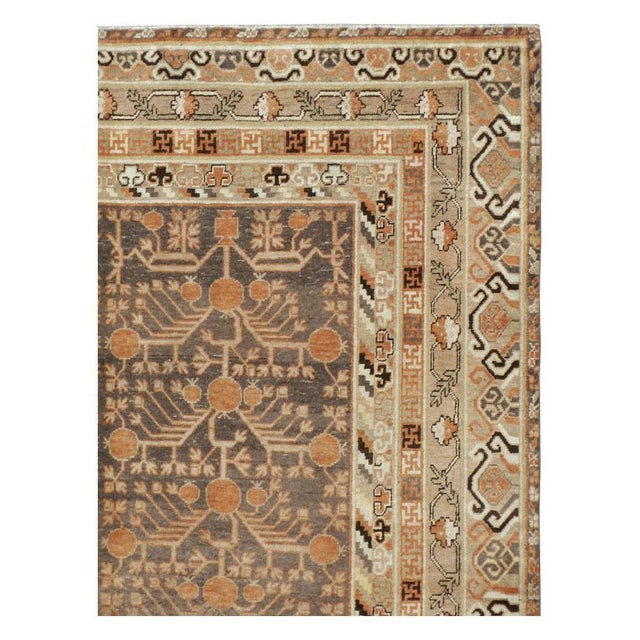 Rustic Early 20th Century Handmade East Turkestan Khotan Gallery Carpet For Sale - Image 3 of 10