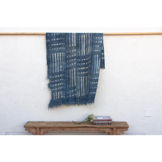 Vintage Malinke African "Segou Blueprint" Indigo Throw For Sale In Los Angeles - Image 6 of 6