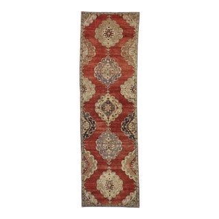 Vintage Turkish Oushak Rug, 03'07 X 11'08 For Sale