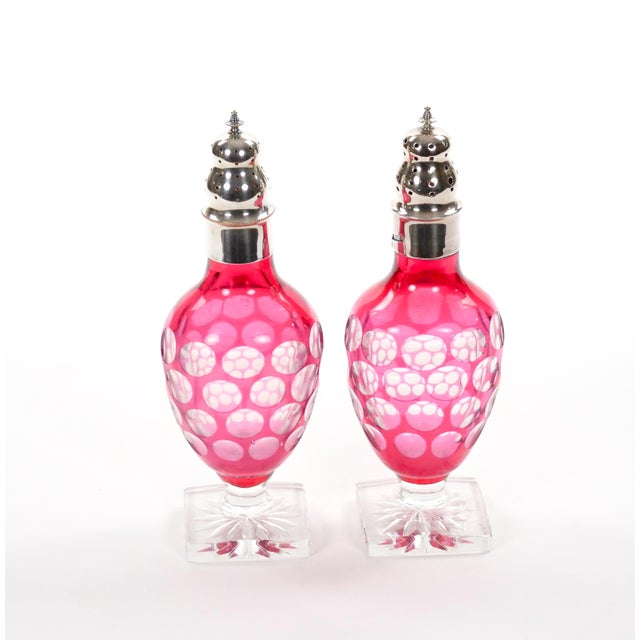 Val Saint Lambert Pink Glass Bottles With Diamond-Cut & Etched Decoration For Sale - Image 12 of 12