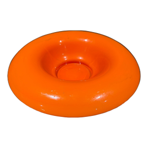 Post Modern Czechoslovakian Art Glass Orange Bowl