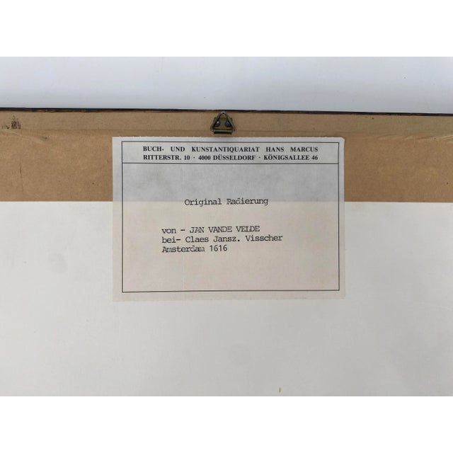 Jan Va De Velde, Genre Scene at the Harbor, Netherlands 1616, Paper, Framed For Sale - Image 4 of 7