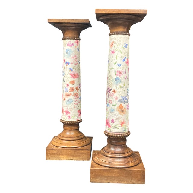 Antique Walnut Columns, 1800s, Set of 2 For Sale
