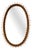 Oval Rattan and Bamboo Wall Mirror in the style of Franco Albini, 1960s For Sale