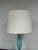 Beautiful Vintage Turquoise Murano Opaline Glass Lamp With Ribbed and Flared Shape For Sale In Little Rock - Image 6 of 9
