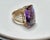 Huge 40Ct Checker Board Cushion Cut Natural Amethyst Cocktail Ring 14KYG, 15.8gm For Sale - Image 10 of 18
