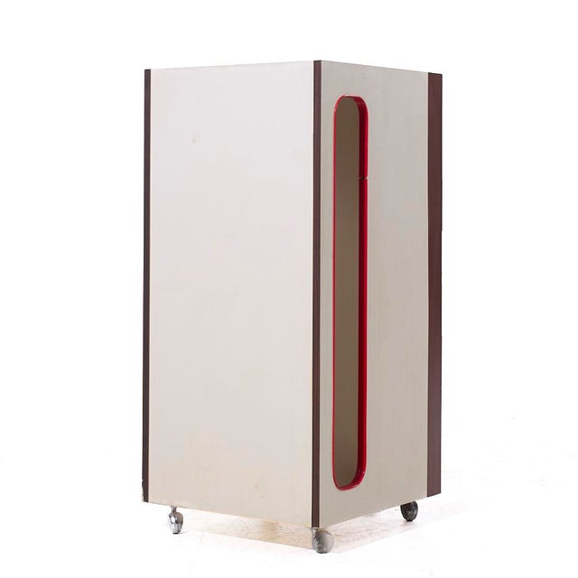 Raymond Loewy for Doubinsky Frères Df 2000 Mid Century Red Fiberglass Valet Cabinet For Sale In Chicago - Image 6 of 12