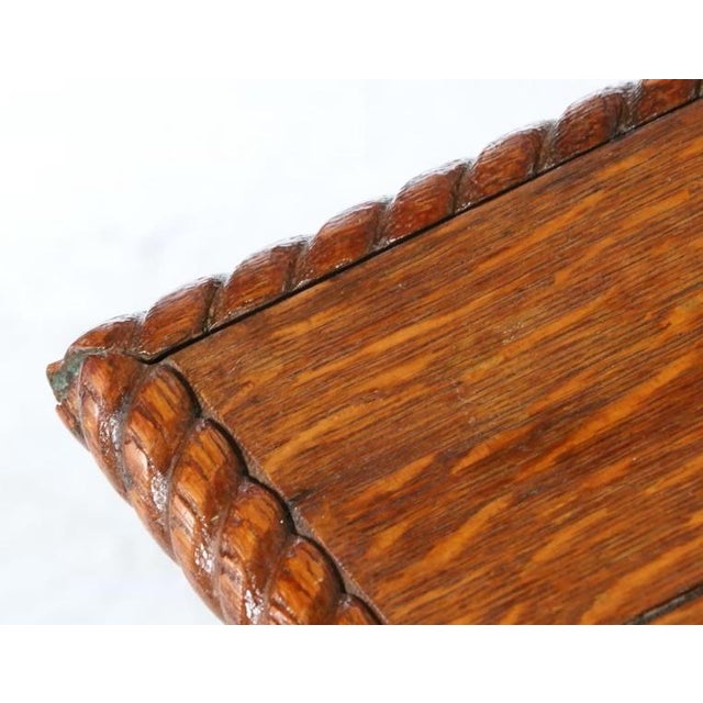 C. 1893 Mecklen Bros of Nyc Oak Library Table With Barley Twist Legs For Sale - Image 10 of 10