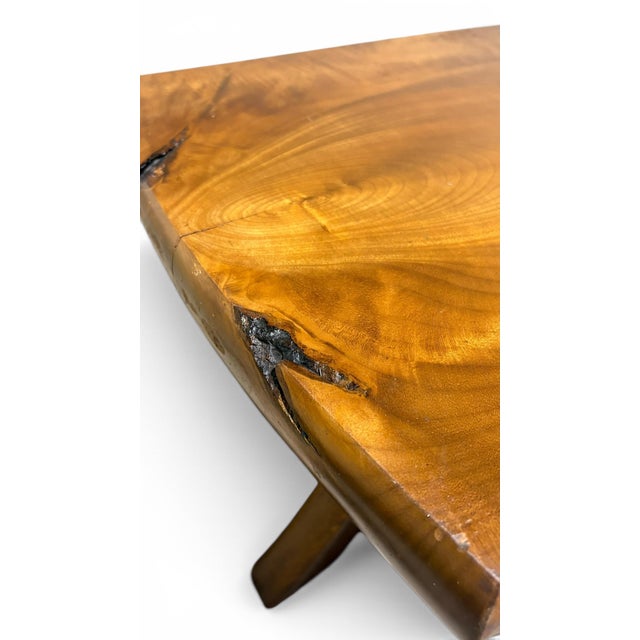 Live Edge Burlwood Coffee Table in the Manner of George Nakashima C. 1980 For Sale In Philadelphia - Image 6 of 8