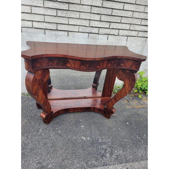 American Empire Figured Mahogany Pier Table 1840's For Sale In Philadelphia - Image 6 of 12
