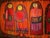 Mid 20th Century Vintage Mid-Century Tapestry, Handwoven Wool, Folkloric Schoolgirls Design, Crimson & Yellow, 38” X 70” For Sale - Image 5 of 11