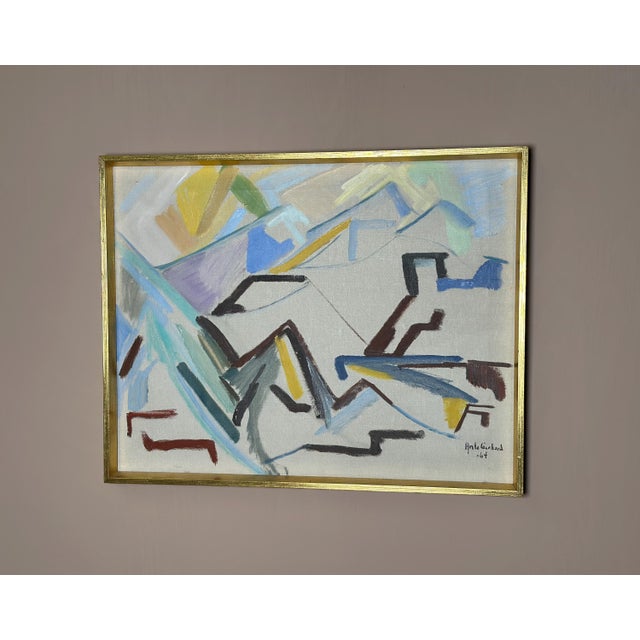 Ante Gerhard, Abstract Landscape, 1964, Oil on Canvas, Framed For Sale - Image 9 of 18