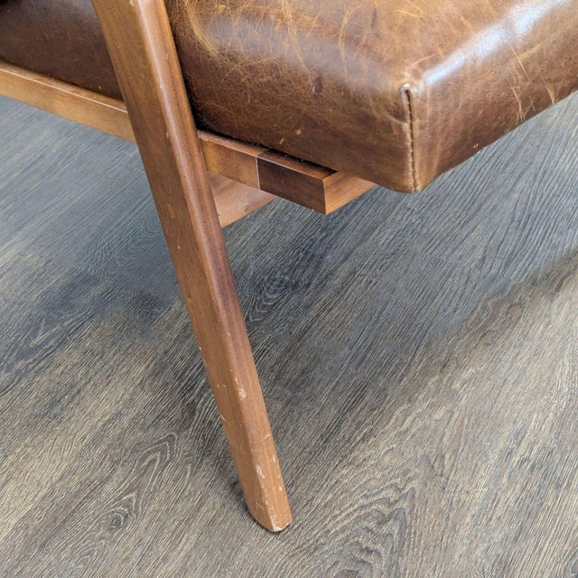 Crate & Barrel Mid-Century Lounge Chair and Ottoman Set For Sale - Image 10 of 10