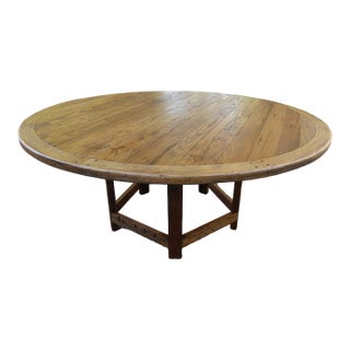 Antique Chestnut 1800's Round Tbl. Seats 8 For Sale