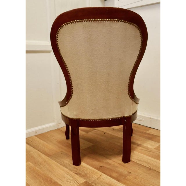 Wood Victorian Style Spoon Back Easy Chair, 1960 For Sale - Image 7 of 8