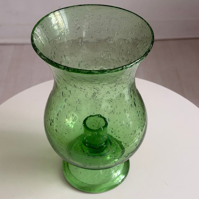 Green Blown Glass Candleholder from the Biot Glassworks For Sale - Image 4 of 6